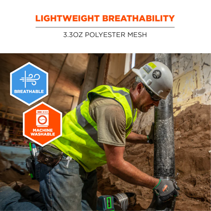 Ergodyne GloWear Mesh Hi-Vis Safety Vest - Type R Class 2 - 8210HL - Image 7