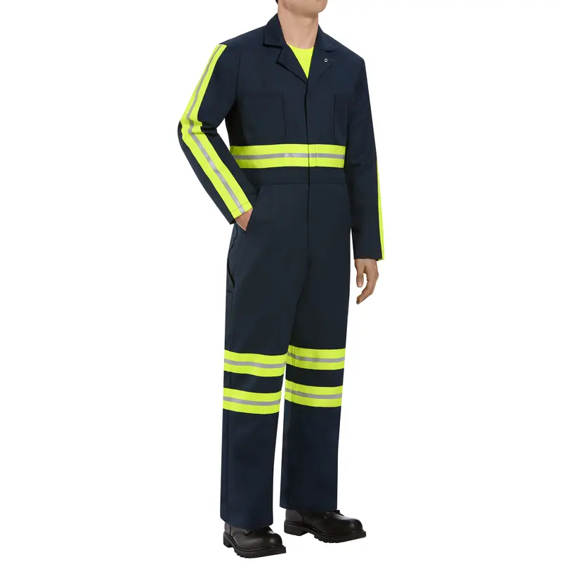 Red Kap® Enhanced Visibility Twill Action Back Coverall - Navy - CT10-EHV - Image 3